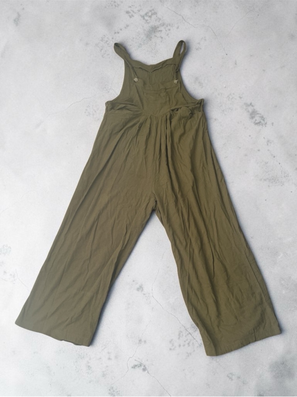 Relaxed Olive Wide-Leg Overalls for Women